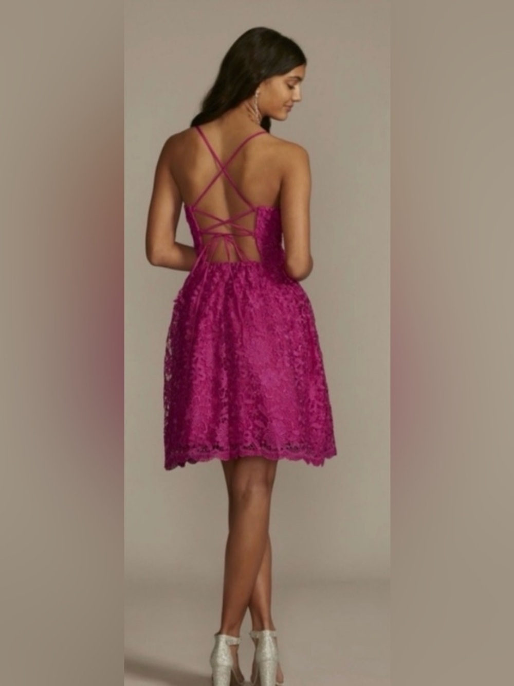 NWT David's Bridal Begoni Short Lace Dress - Picture 2 of 9